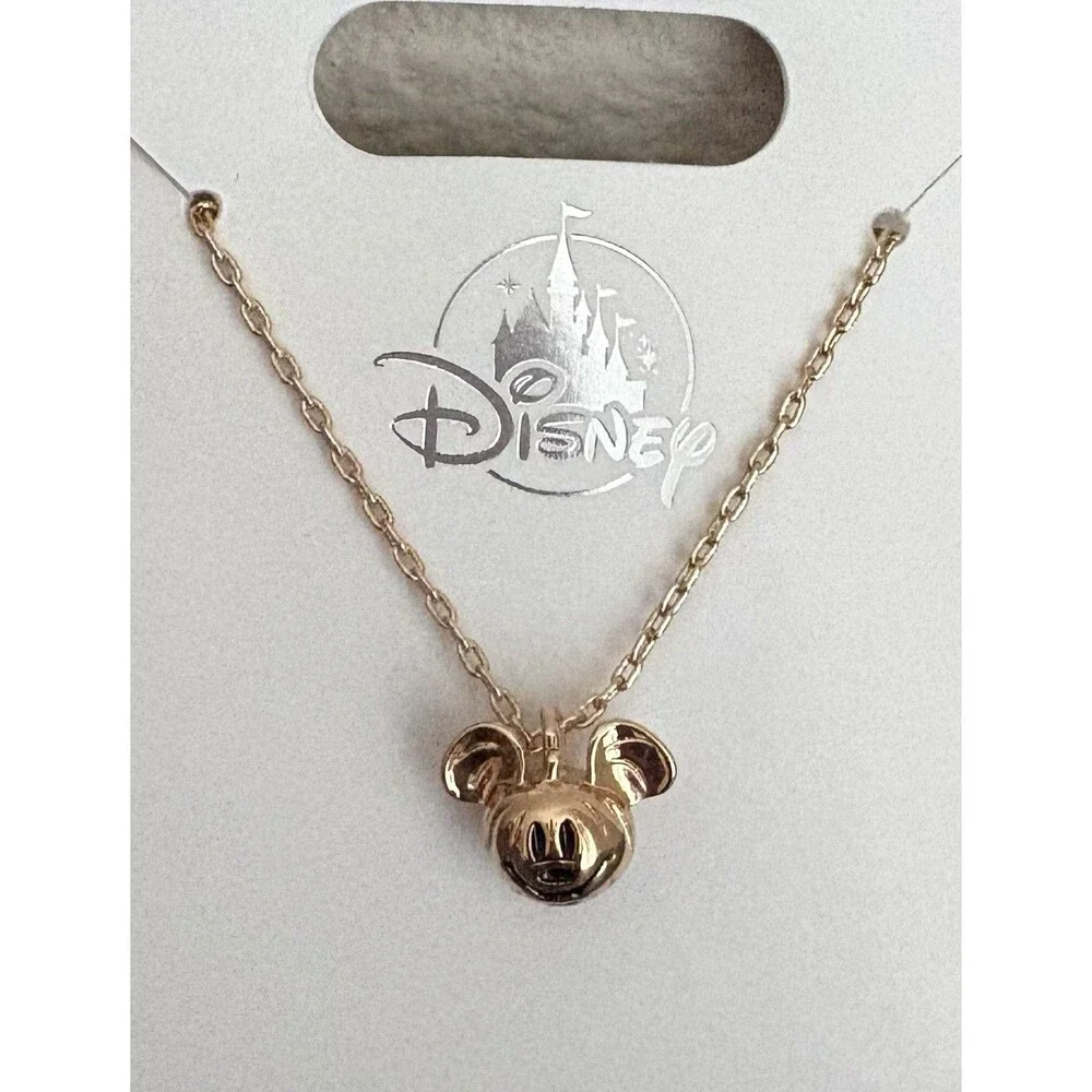 Disney Parks Halloween Ghost Mickey Mouse Gold Toned Pumpkin Necklace 2026